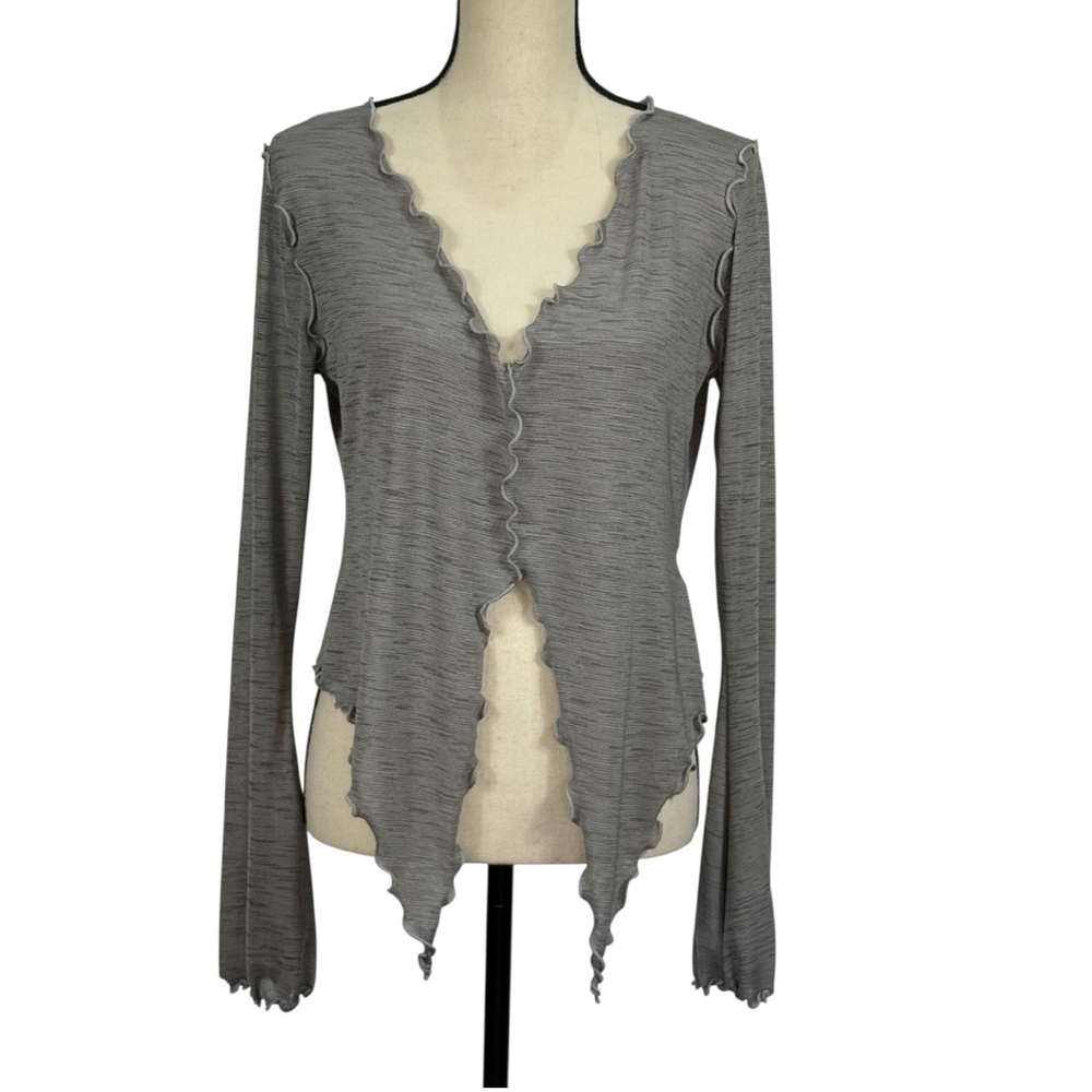 Urban Outfitters Gray Ruffled Blouse